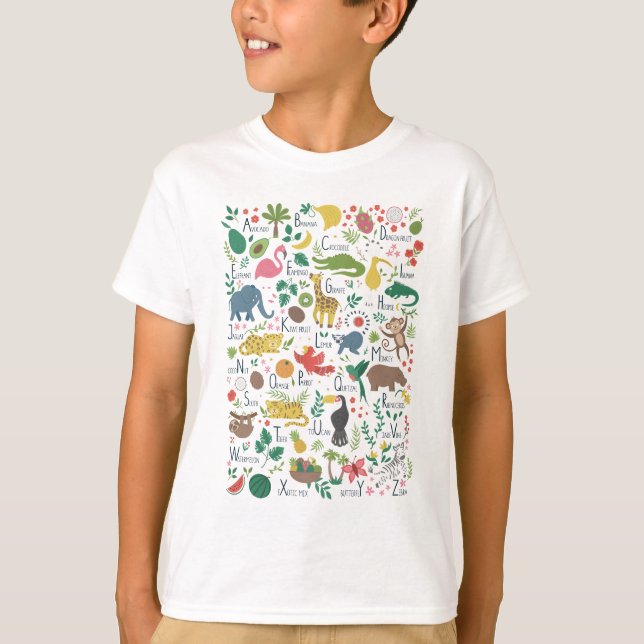 Tropical Alphabet for Children T-Shirt (Front)
