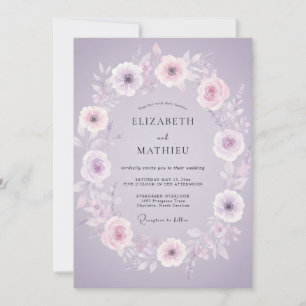 Tropical Amethyst Peony Wedding Invitation
