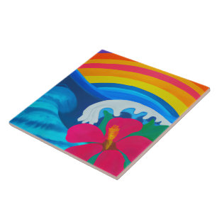 Tropical and Hawaiian art tile
