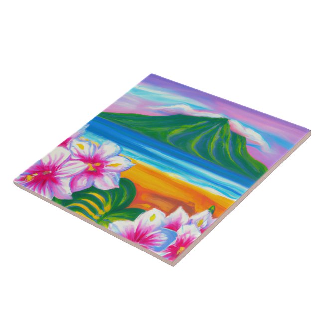 Tropical and Hawaiian art tile (Side)
