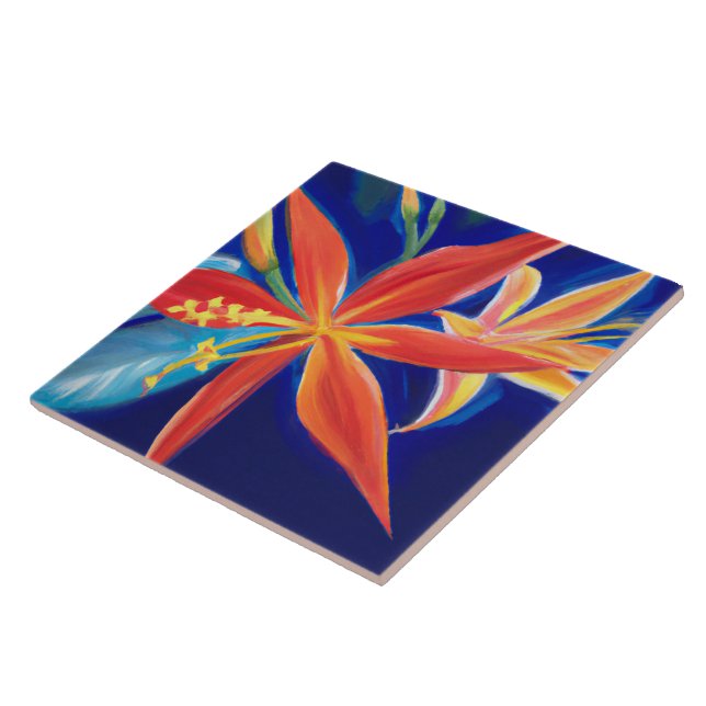 Tropical and Hawaiian art tile (Side)