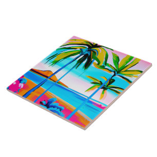 Tropical and Hawaiian art tile