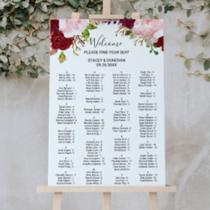 Tropical and Romantic Alphabetical Seating Chart