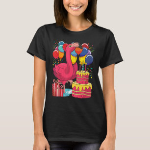 Tropical Animal Bird  Kids Birthday Cake Pink Flam T-Shirt