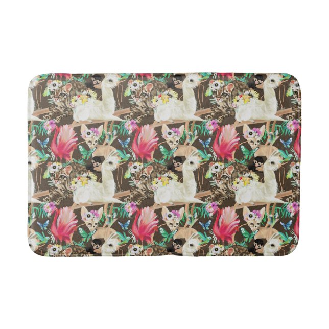 Tropical Animal Pattern Bath Mat (Front)