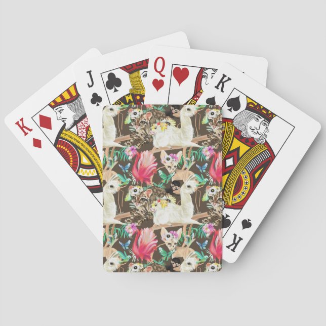 Tropical Animal Pattern Playing Cards (Back)
