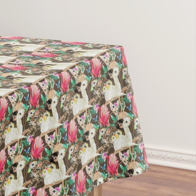 Tropical Animal Pattern Tablecloth (In Situ)