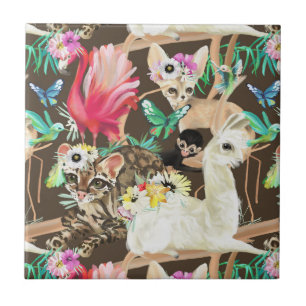 Tropical Animal Pattern Tile