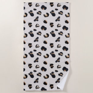 Tropical Animal Print and Greenery Series Design 1 Beach Towel