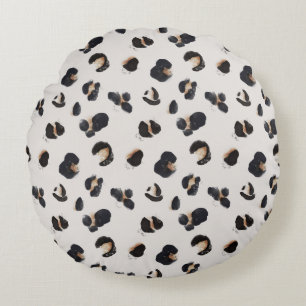 Tropical Animal Print and Greenery Series Design 1 Round Cushion