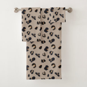 Tropical Animal Print and Greenery Series Design 3 Bath Towel Set