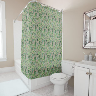 Tropical Animal Print &Greenery Series Design 10 Shower Curtain