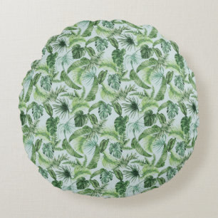 Tropical Animal Print &Greenery Series Design 12 Round Cushion