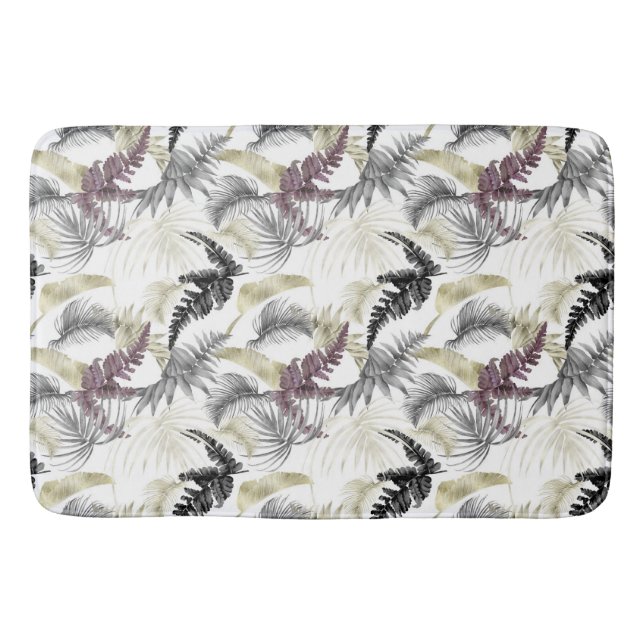 Tropical Animal Print &Greenery Series Design 33 Bath Mat (Front)
