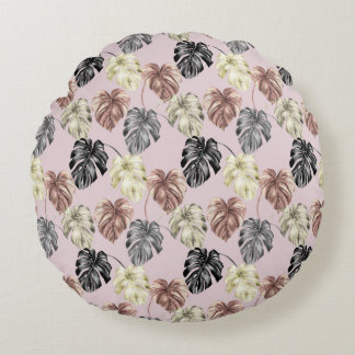 Tropical Animal Print &Greenery Series Design 35 Round Cushion