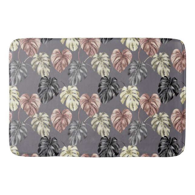 Tropical Animal Print &Greenery Series Design 36 Bath Mat (Front)