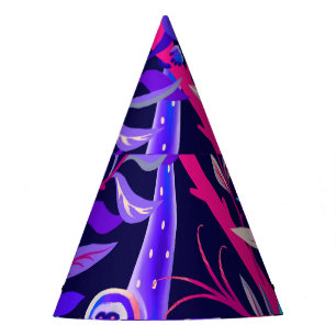 Tropical animals: blue monkeys pattern. party hat
