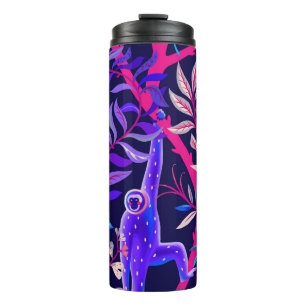Tropical animals: blue monkeys pattern. thermal tumbler