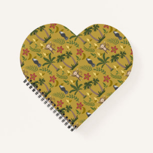 Tropical animals seamless pattern monkey , macaw notebook