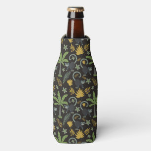 Tropical animals seamless pattern monkey palm tree bottle cooler