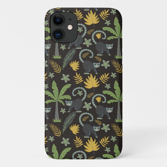 Tropical animals seamless pattern monkey palm tree Case-Mate iPhone case (Back)