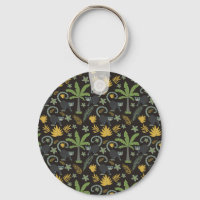 Tropical animals seamless pattern monkey palm tree