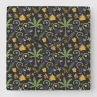 Tropical animals seamless pattern monkey palm tree