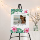 Tropical Anniversary Photo Wedding Welcome Sign