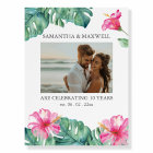 Tropical Anniversary Photo Wedding Welcome Sign