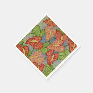 Tropical Anthuriums Flower Paper Napkins
