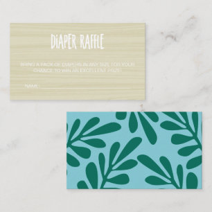 Tropical Aqua Baby On Board Diaper Raffle Enclosure Card