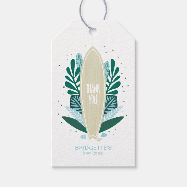  Tropical Aqua Baby On Board Gift Tag (Front)