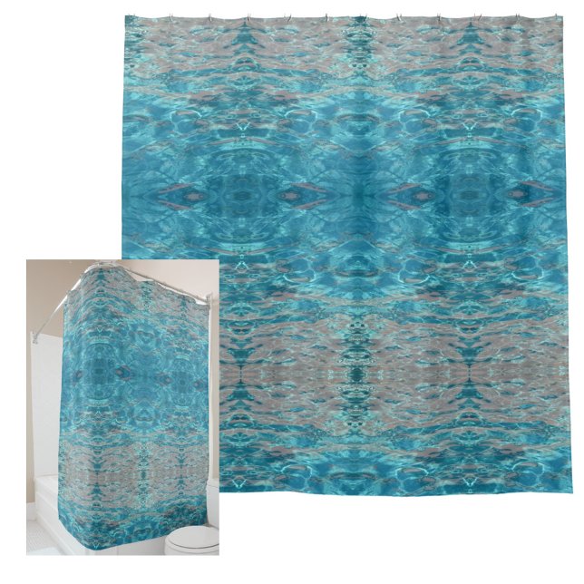 Tropical Aqua Blue Water Shower Curtain (Creator Uploaded)