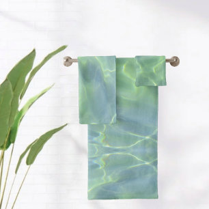 Tropical Aquamarine Water Bath Towel Set