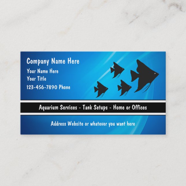 Tropical Aquarium Business Cards (Front)