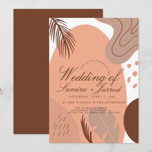 Tropical Arch Organic Shapes Botanical Wedding Invitation