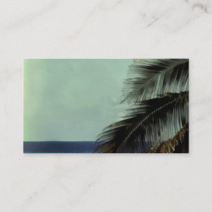 tropical art business card template palm leaves