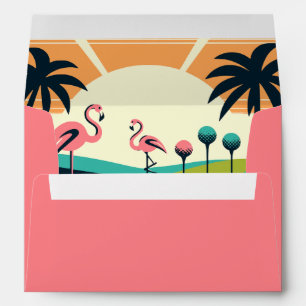 Tropical Art Deco Golf Course Envelope