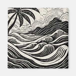 Tropical art magnet