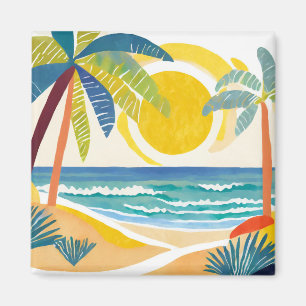 Tropical art magnet