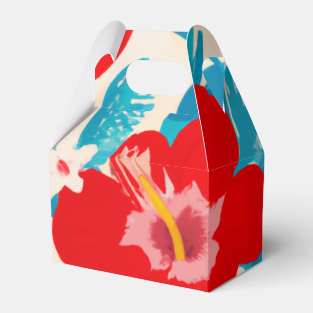 Tropical art party favour box (Front Side)