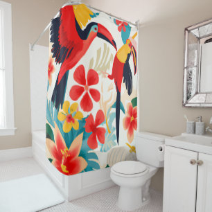 Tropical art  shower curtain