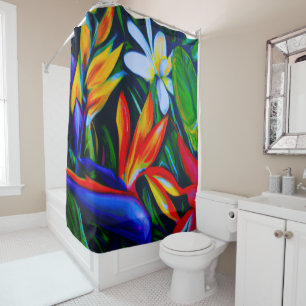 Tropical art  shower curtain