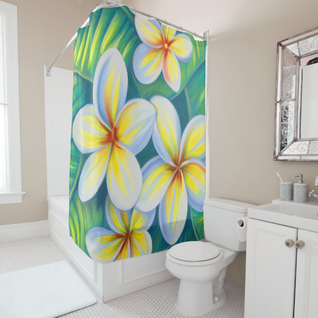 Tropical art  shower curtain (In Situ)