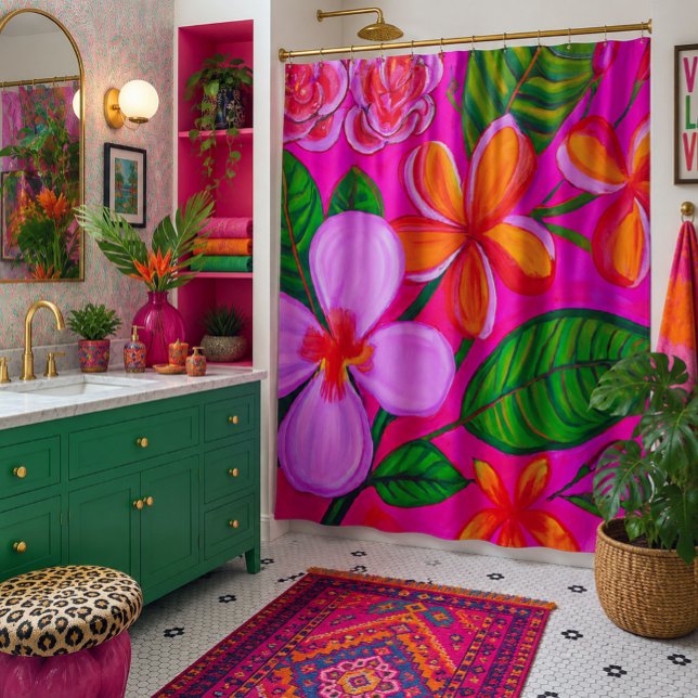 Tropical art  shower curtain (Creator Uploaded)