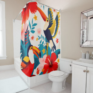 Tropical art  shower curtain