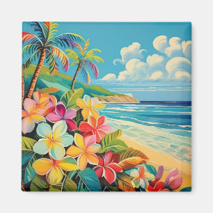 Tropical art Vintage lithograph Magnet