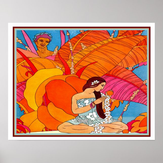 Tropical Asian Art Deco Print ca. 1934- 16x20 (Front)