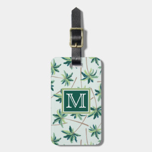 Tropical Australian Foxtail Palm Monogram Luggage Tag