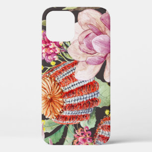 Tropical Australian plants, watercolor pattern. iPhone 12 Case